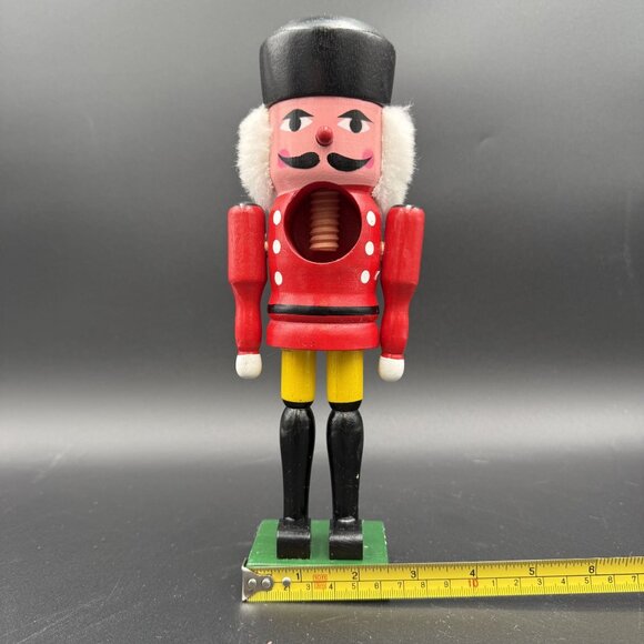 Nutcracker Soldier Wooden Sears and Roebuck Red/Yellow/Black 10" Vtg - Picture 9 of 10